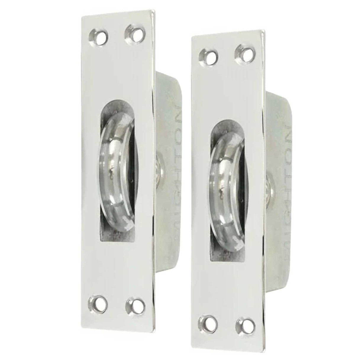 Chroom, zwaar, katrollen set - rechthoekig