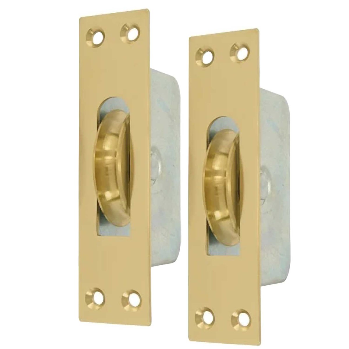 Messing PVD, zwaar, katrollen set - rechthoekig