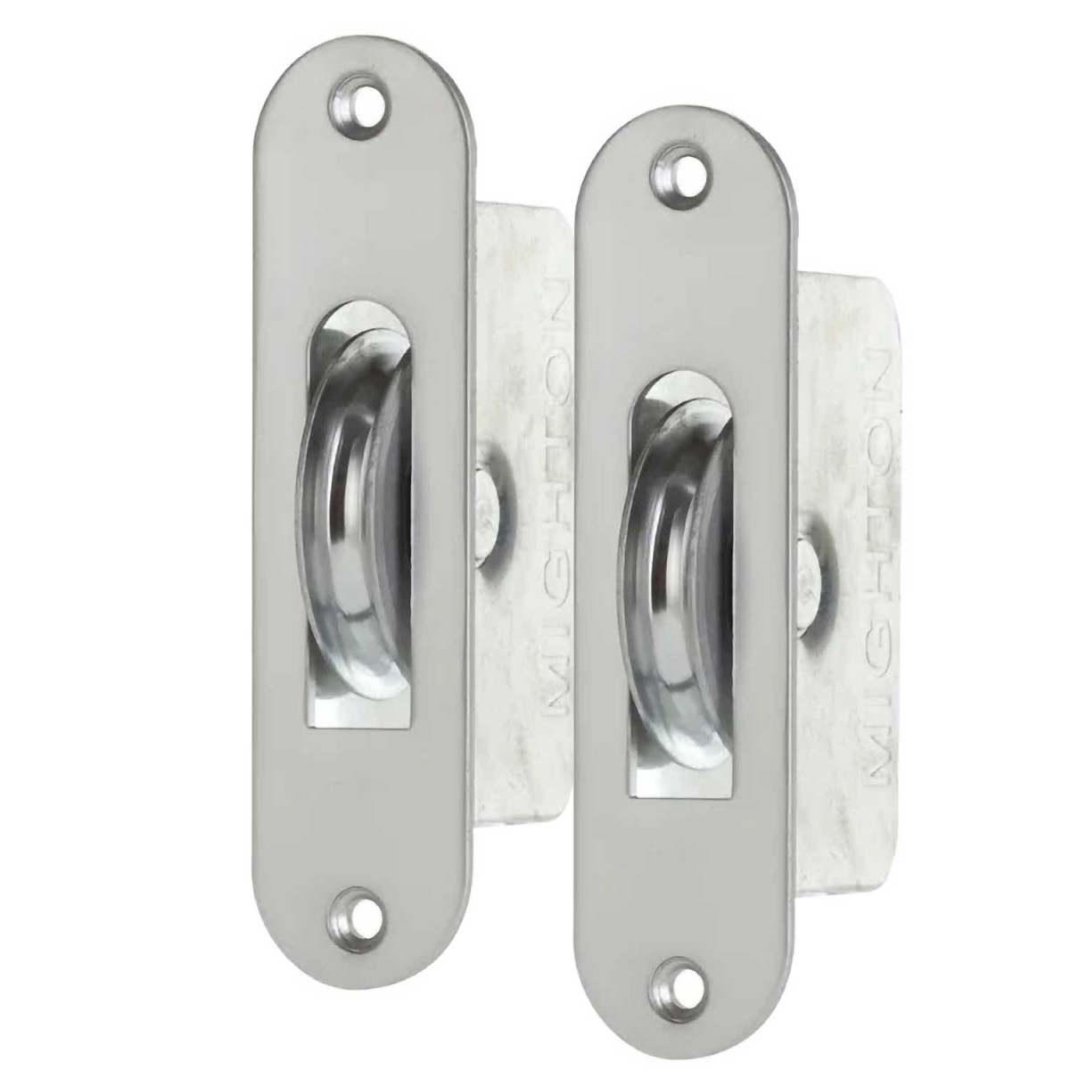 Satijn chroom, zwaar, katrollen set - rond