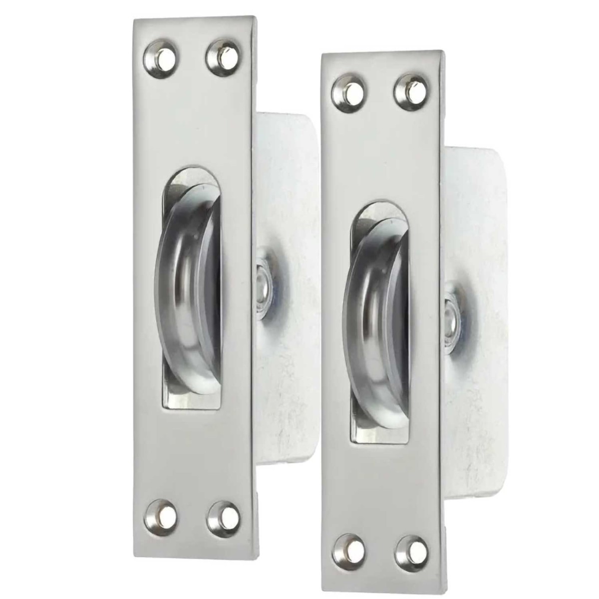 Satijn chroom, zwaar, katrollen set - rechthoekig