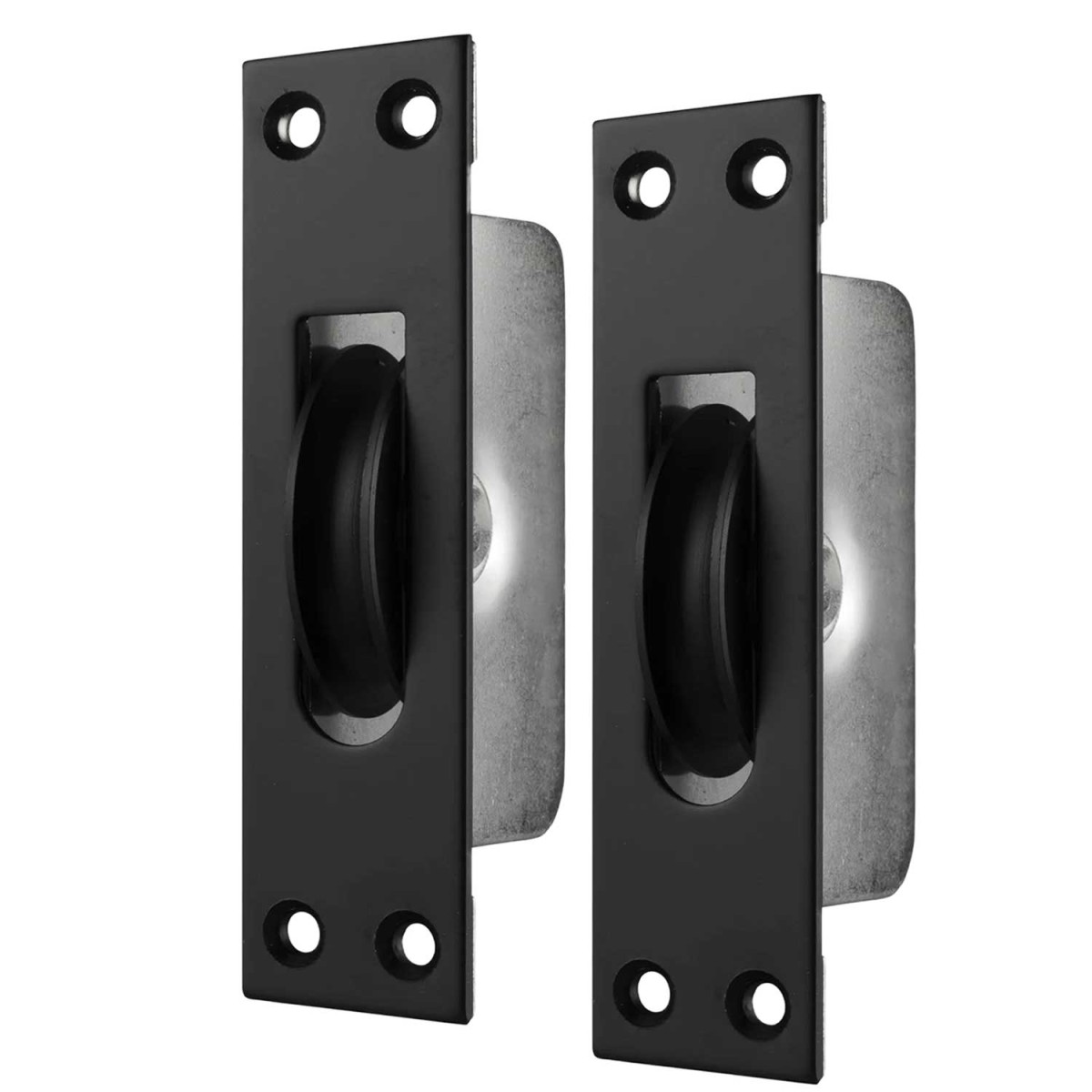 Zwart modern, zwaar, katrollen set - rechthoekig